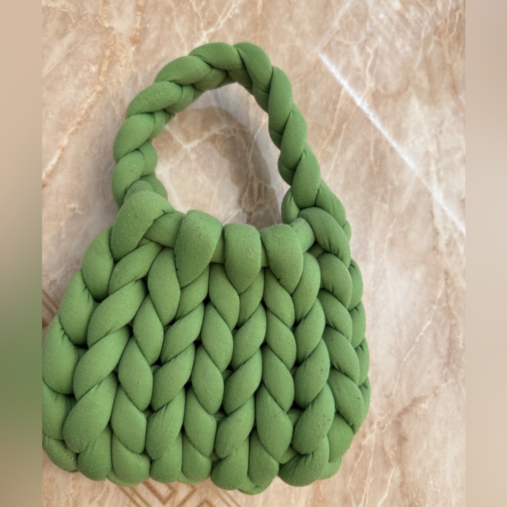 Green Chunky Knit Handbag